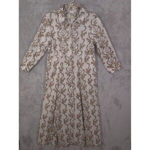 Julia Amory Shirt Dress Button Up  Cotton Floral XLPreppy Relax 3/4 Sleeves